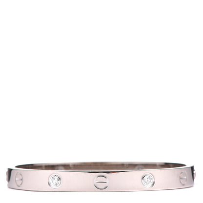 Cartier 18K White Gold 4 Diamond LOVE Bracelet 16 3 of 7
