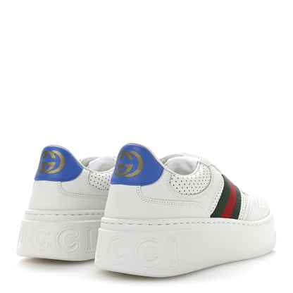 Gucci Calfskin Web Perforated Womens Platform 55mm Sneakers 39 White Bright Splash 5 of 9