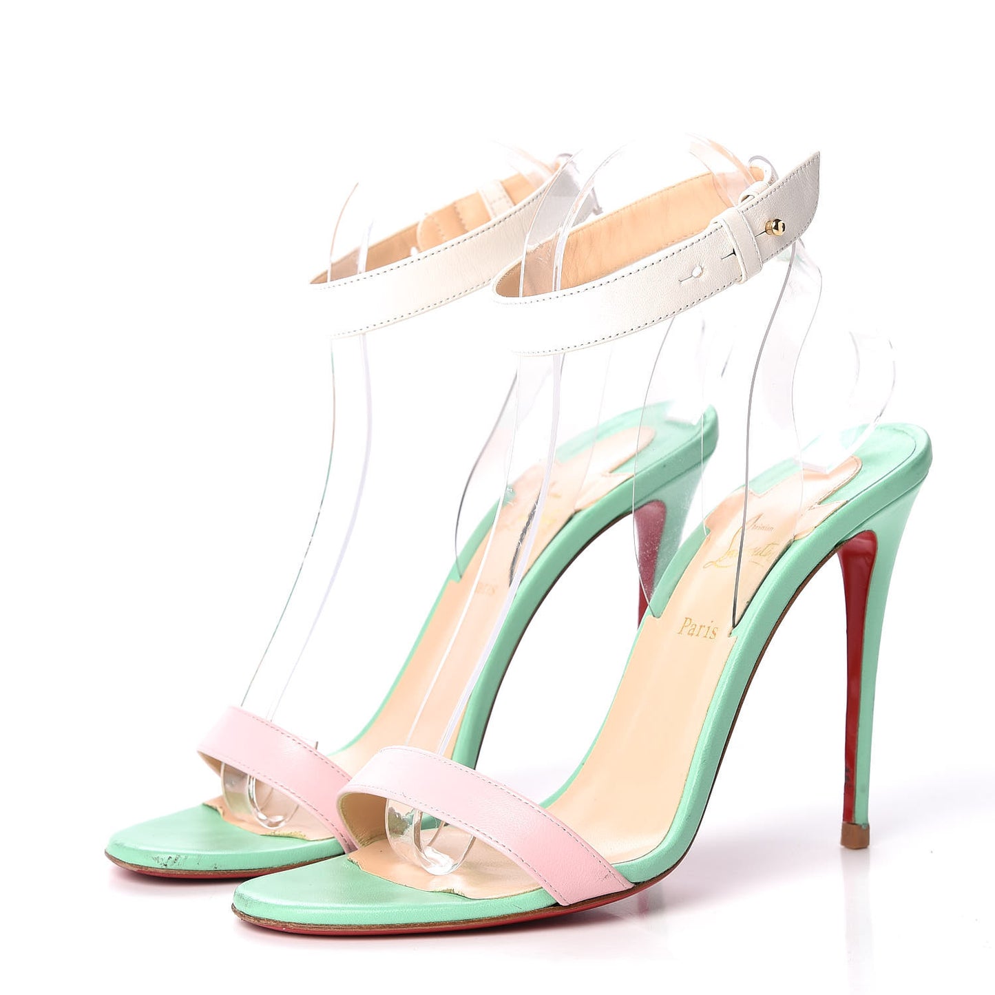 Shiny Nappa PVC Jonatina 100 Sandals 38 Opal