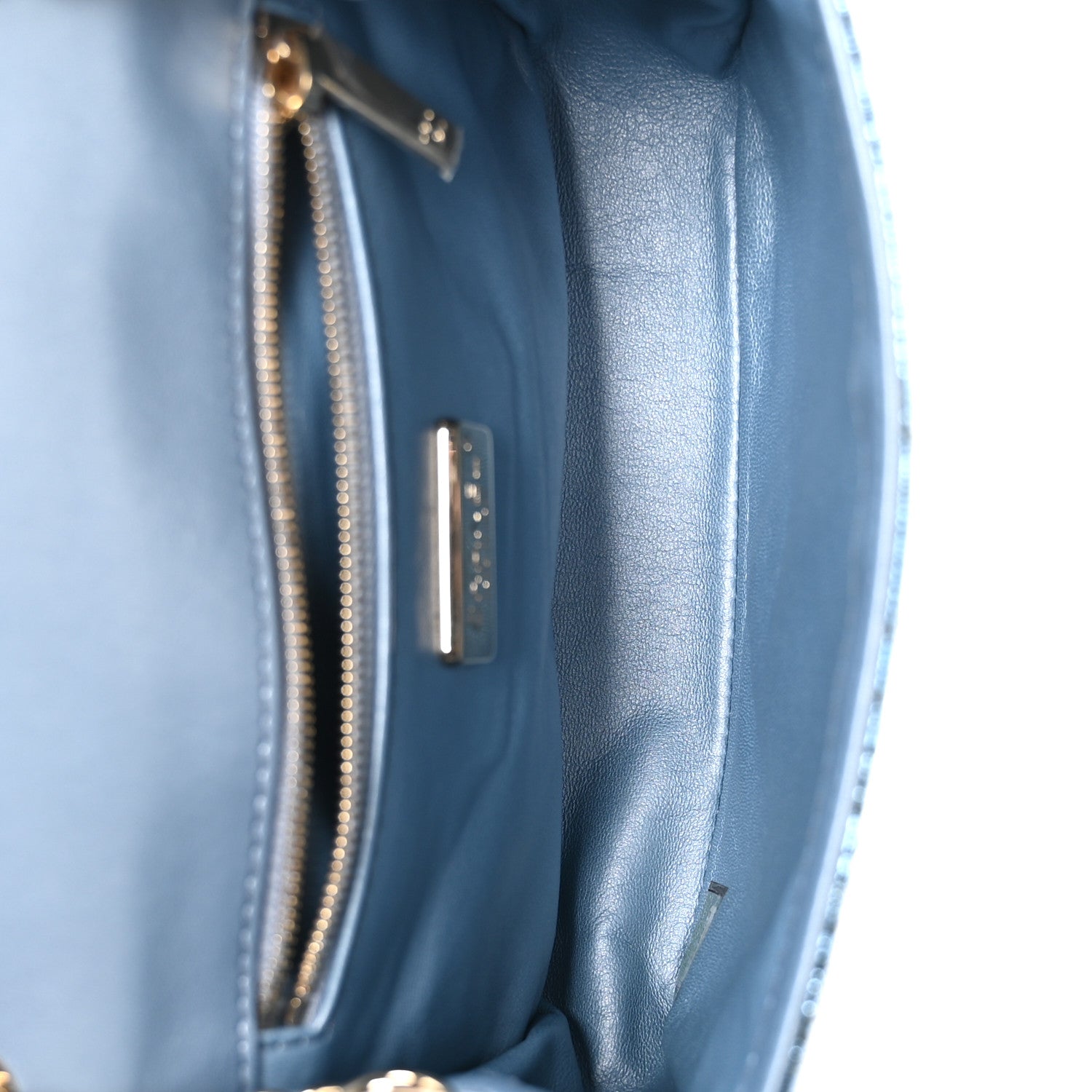 Chanel Metallic Snakeskin CC Flap Bag Blue 5 of 11