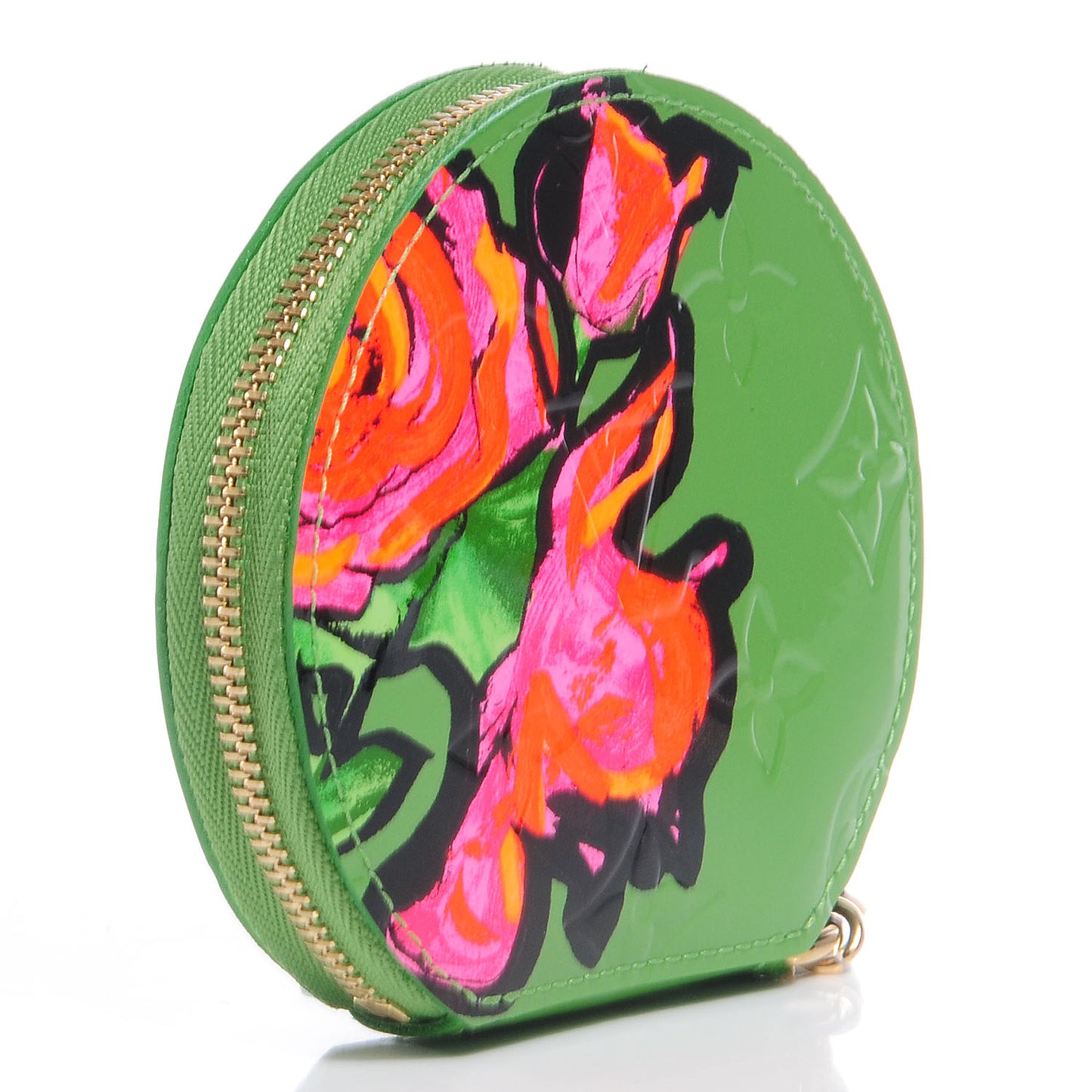 Vernis Roses Chapeau Coin Purse Vert Tonic