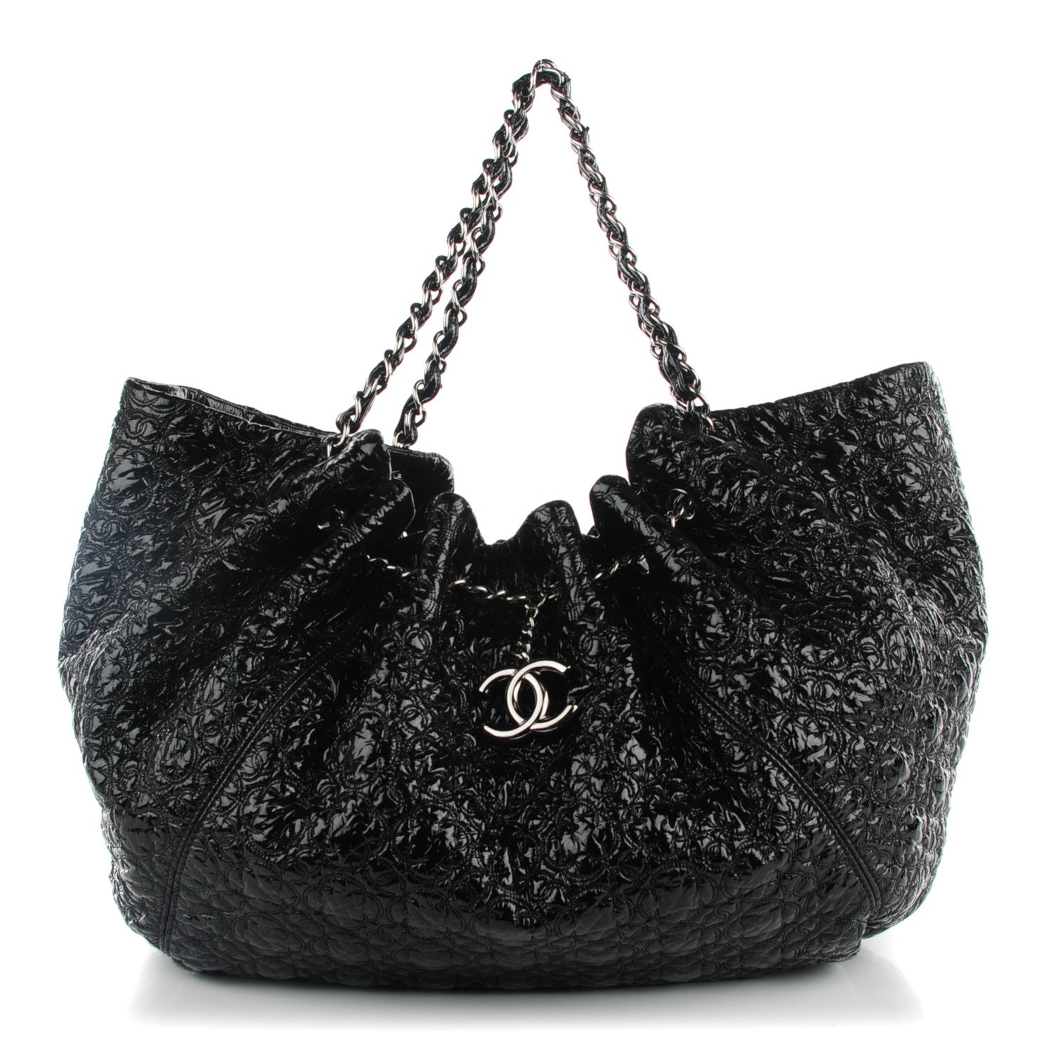Chanel Vinyl Graphic Edge Tote Black 1 of 10