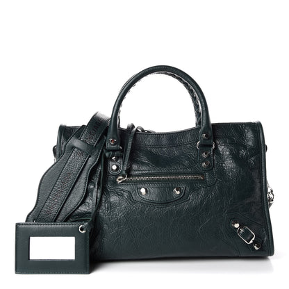 Balenciaga Agneau Classic Silver Hardware S City Logo Strap Sapin Black 1 of 10