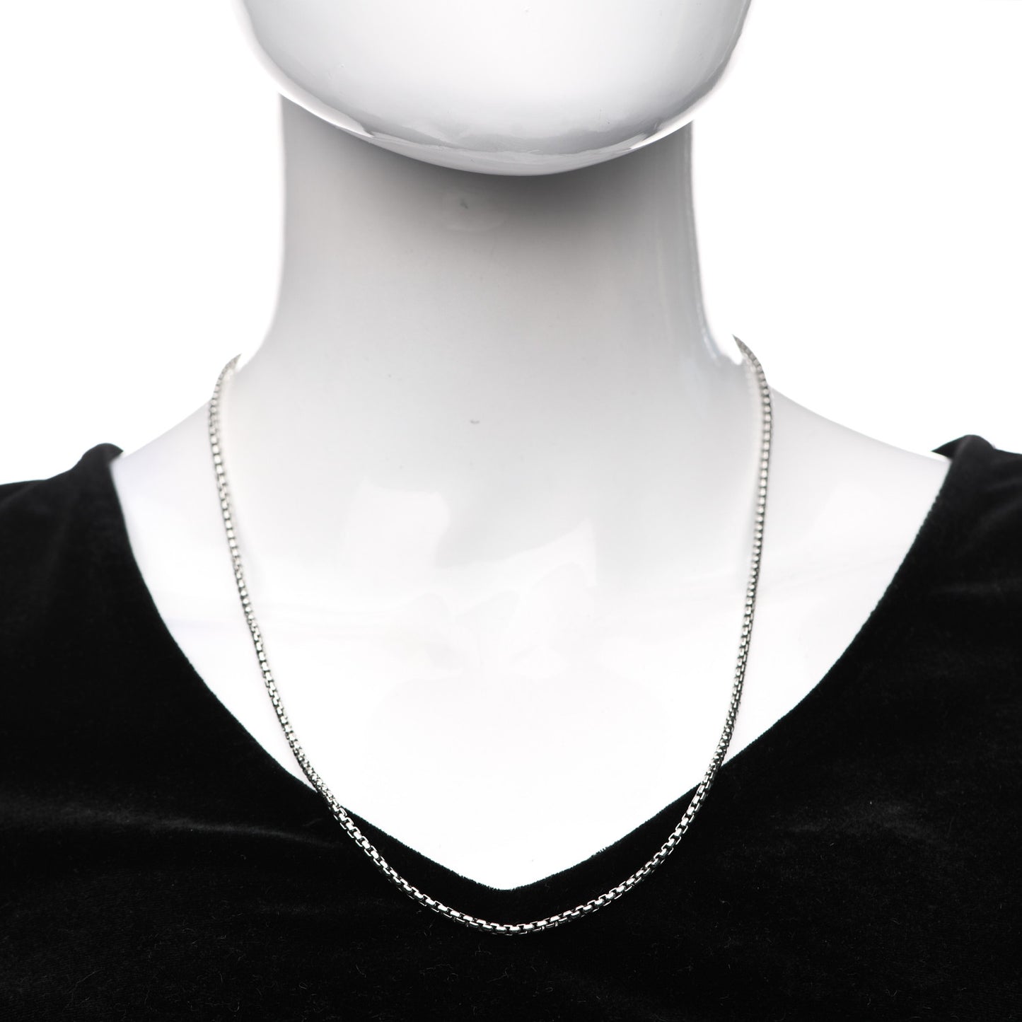 Sterling Silver 2.7mm Small Box Chain Necklace 22"