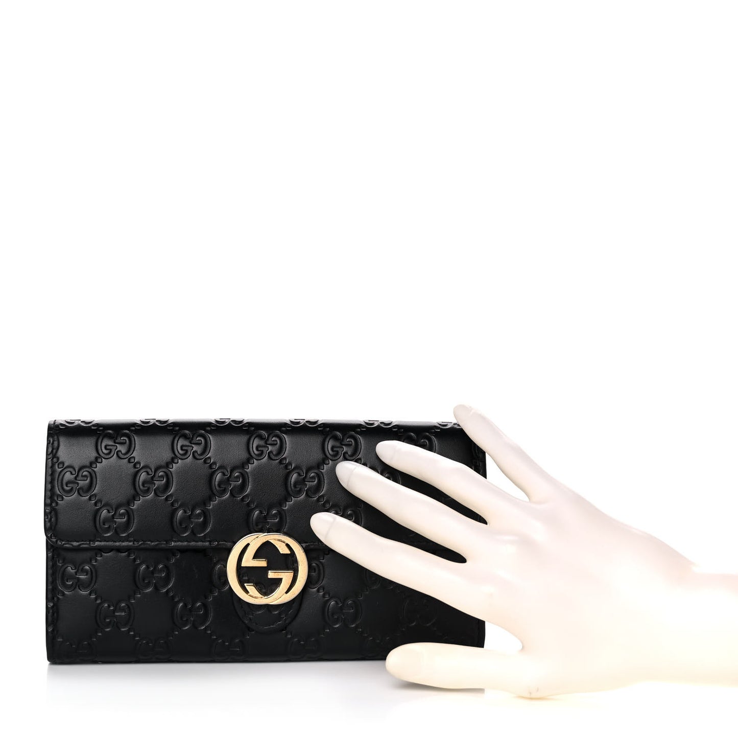 Guccissima Signature Icon Continental Wallet Black