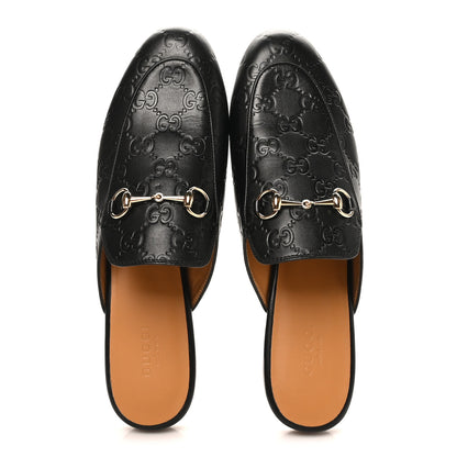 Gucci Glamour Calfskin Guccissima Womens Princetown Slippers 38.5 Black 2 of 9