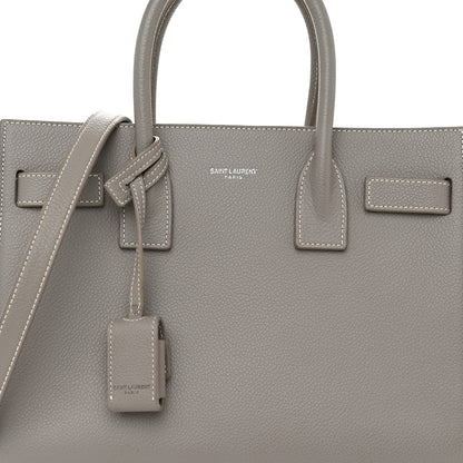 Saint Laurent Grained Calfskin Topstich Baby Sac De Jour Fog 8 of 11