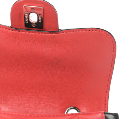 Chanel Lambskin Quilted Mini Graphic Flap Bag Red Black White 13 of 16