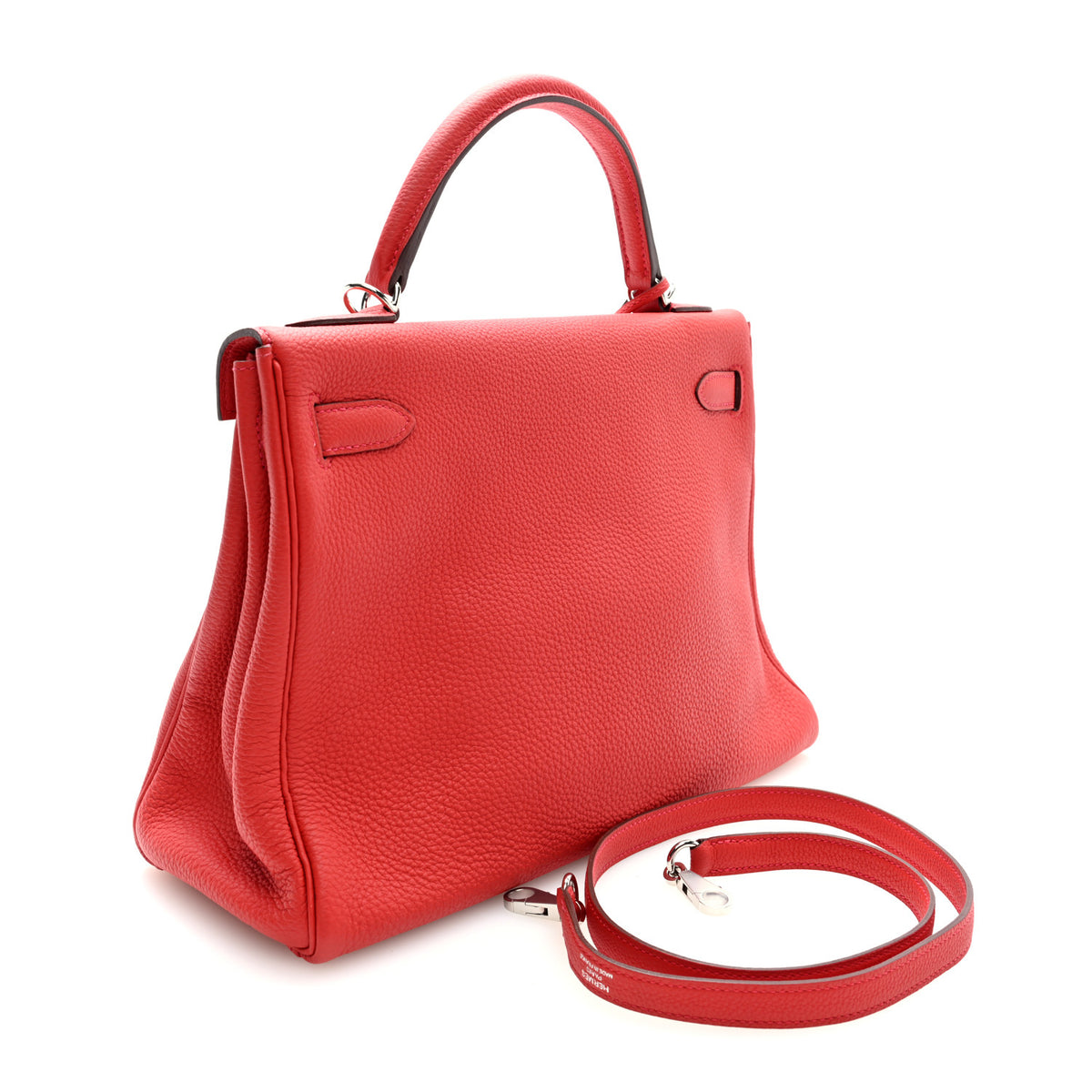 Hermes Taurillon Clemence Kelly Retourne 32 Rouge Tomate 3 of 10