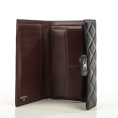 Chanel Lambskin Quilted Large Flap Wallet Black 6 of 9