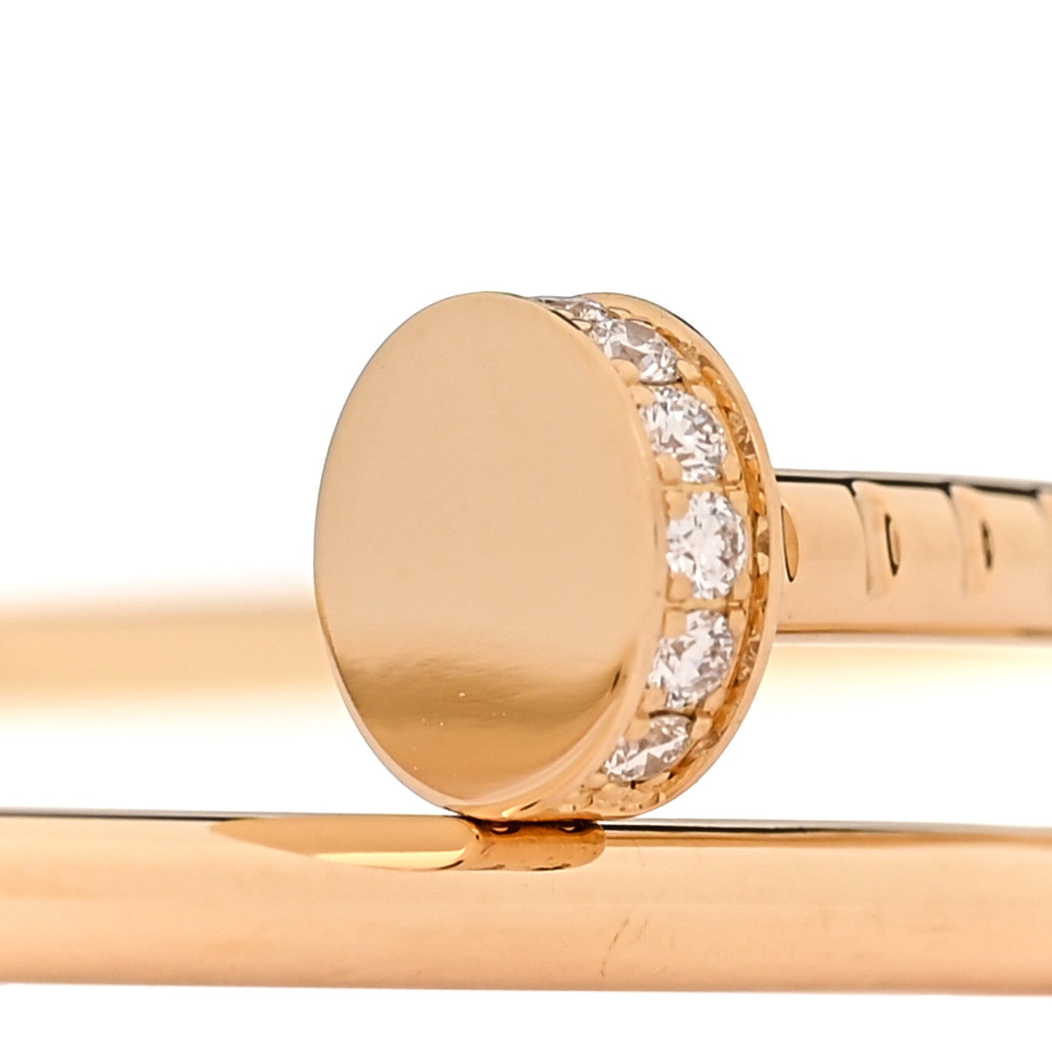 Cartier 18K Yellow Gold Diamond Small Juste Un Clou Bracelet 17 3 of 5