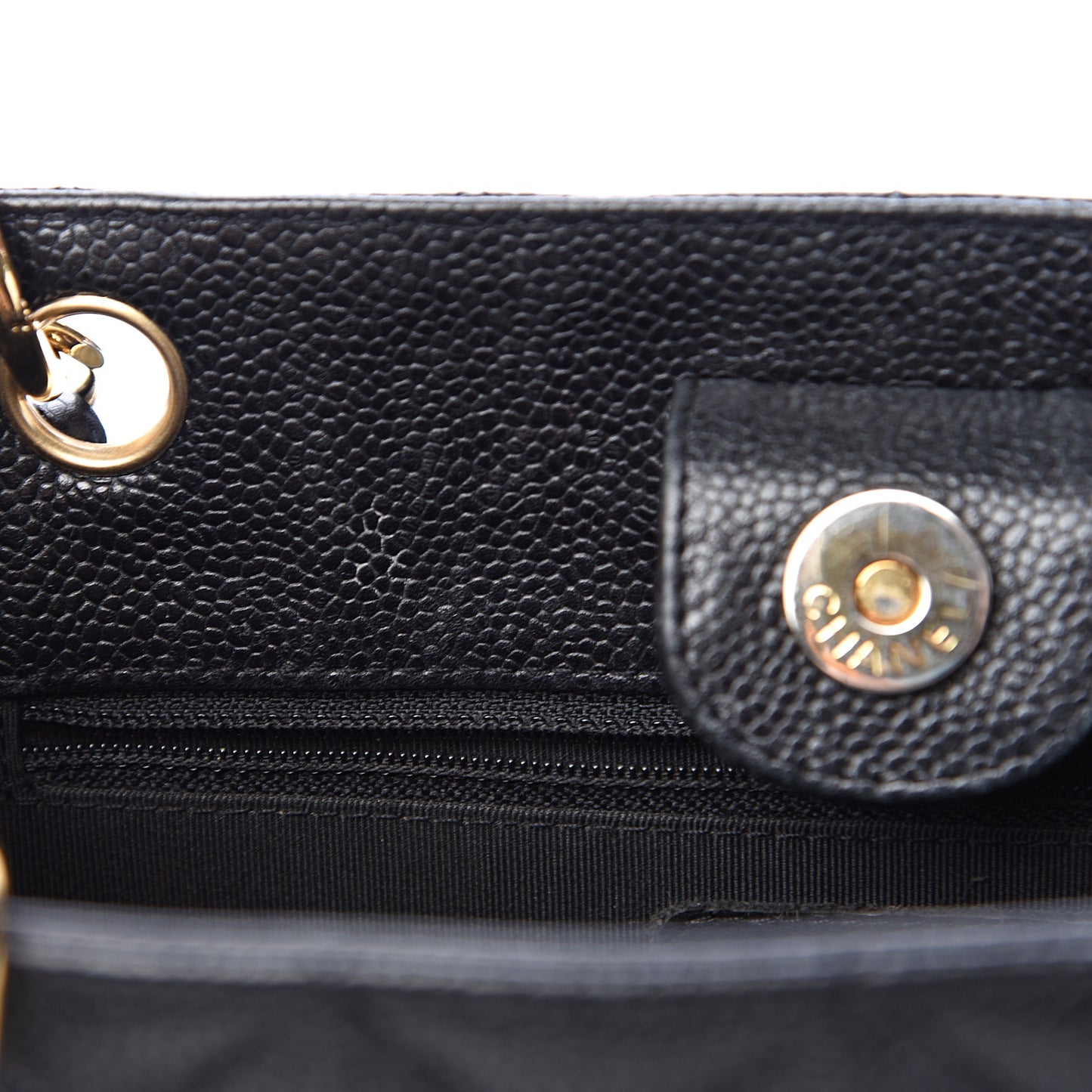 Caviar Quilted Petit Shopping Tote PST Black