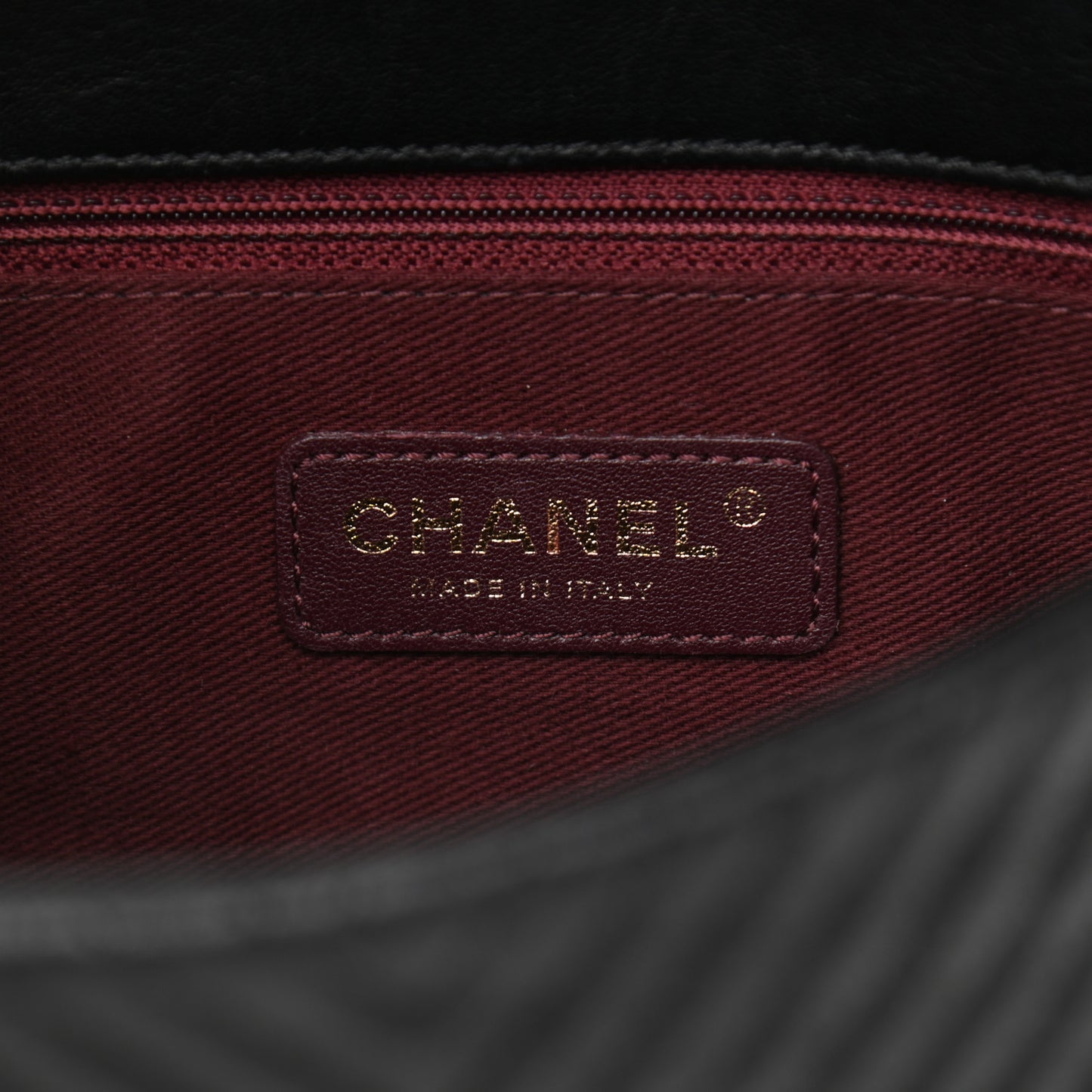 Calfskin Chevron Quilted Small Surpique Flap Black