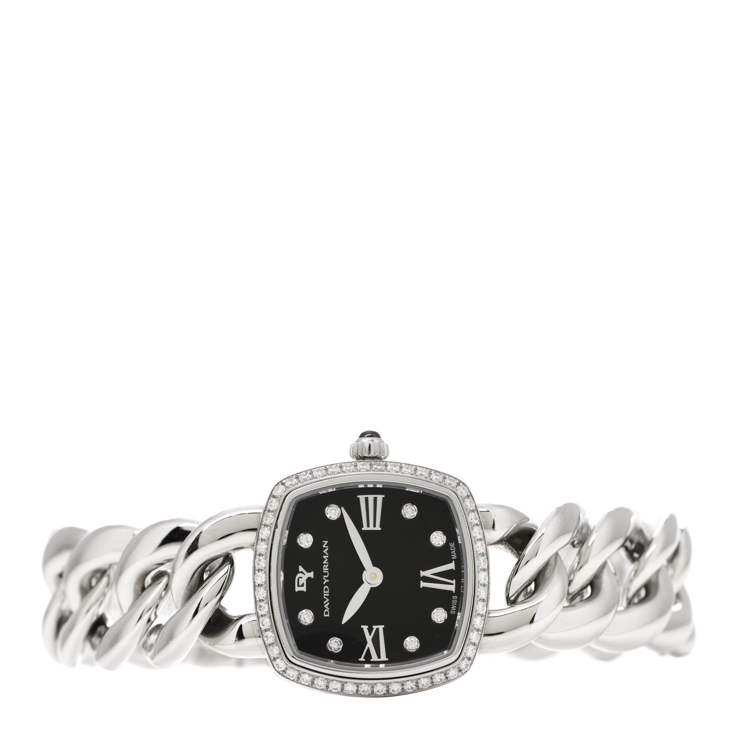 David Yurman Stainless Steel Diamond Bezel 23mm Albion Quartz Watch Black 2 of 4