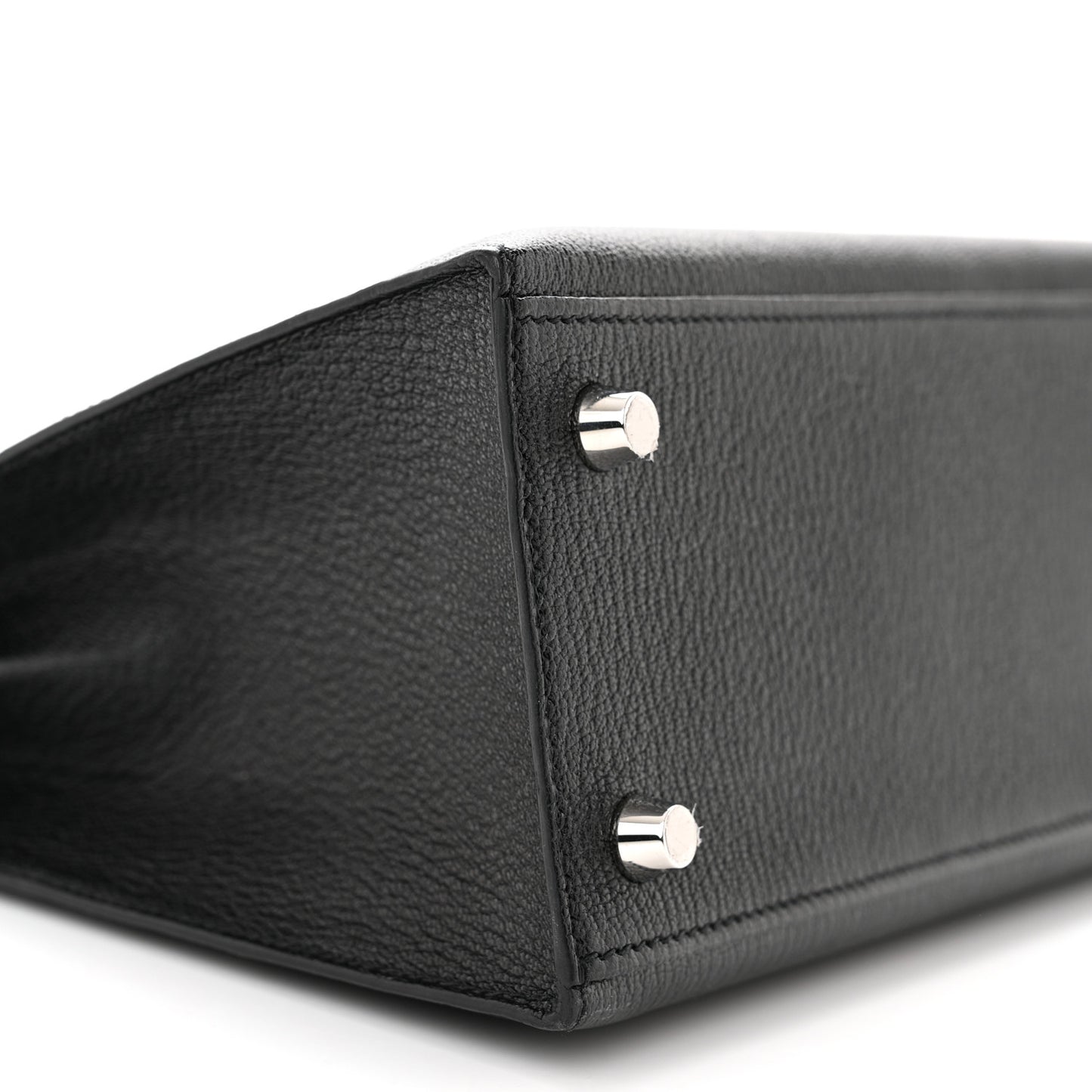 Chevre Mysore Horseshoe Kelly Sellier 25 Black Gris Perle