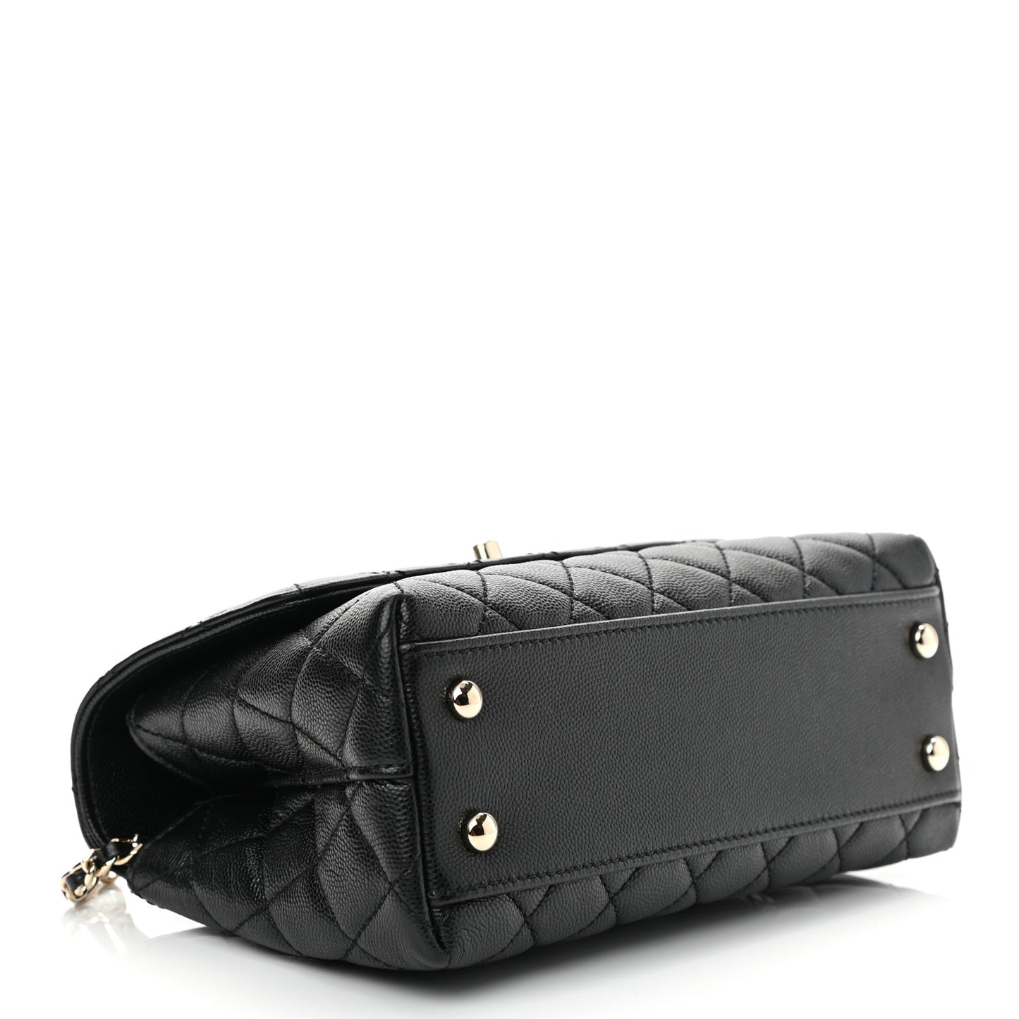 Caviar Quilted Mini Coco Handle Flap Black