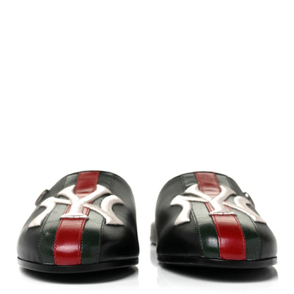 Gucci X MLB Lambskin NY Yankees Embroidered Womens GG Slippers 40 Black 2 of 9