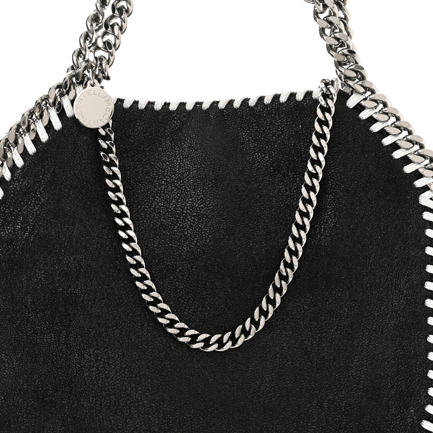 Stella McCartney Shaggy Deer Mini Falabella Fold Over Tote Black 7 of 9