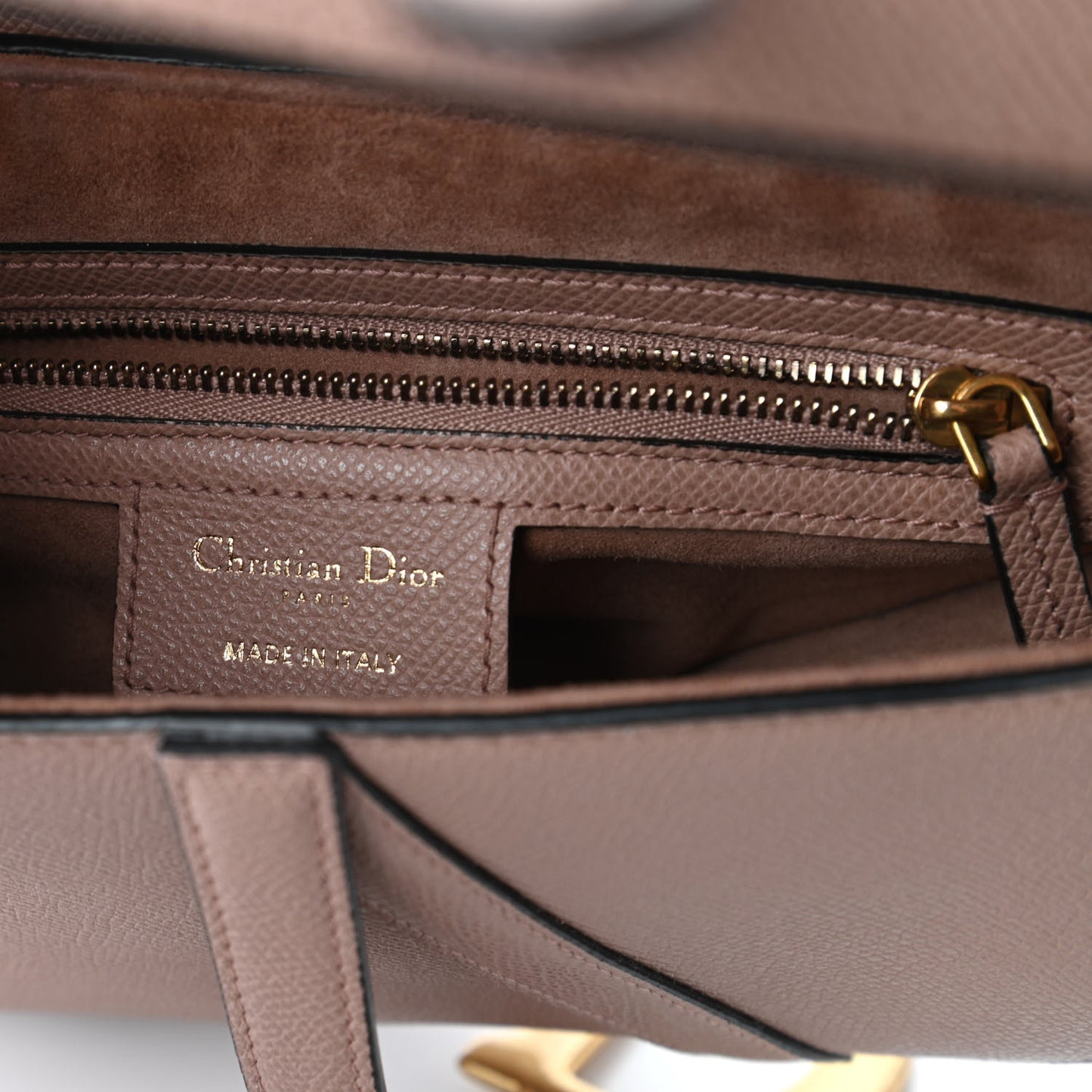 Grained Calfskin Saddle Bag Pink