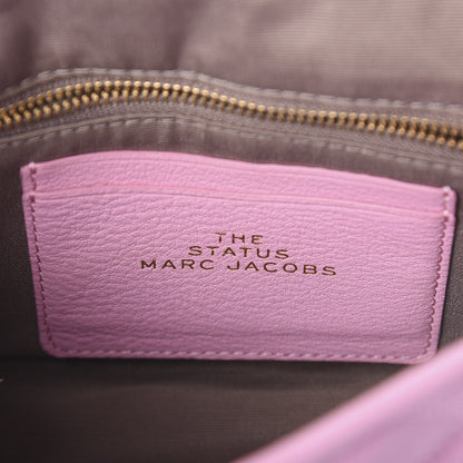 Marc Jacobs Grained Calfskin Quilted Double Stitched The Status Flap Crossbody Bag Pink 5 of 7