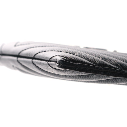 Saint Laurent Grain De Poudre Chevron Monogram Bill Pouch Black 9 of 10