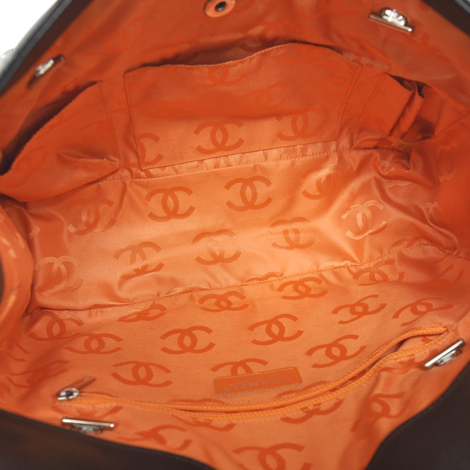 Chanel Calfskin Quilted Large Cambon Flap Brown Beige 6 of 10