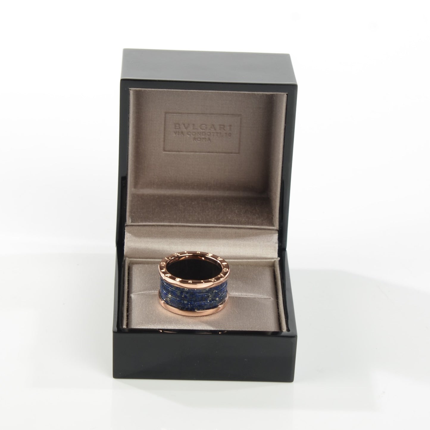 18K Rose Gold Lapis B.Zero1 Four-Band Ring 58 8.5