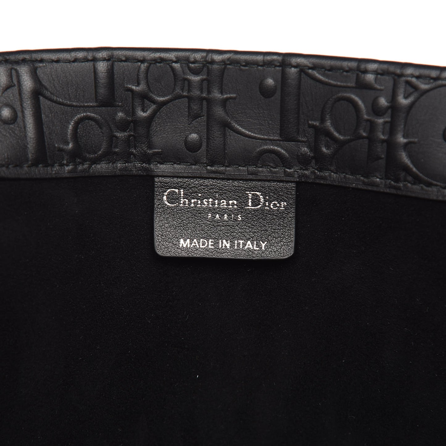 Oblique Calfskin Embossed Book Tote Black