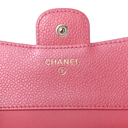 Chanel Caviar Quilted Compact Flap Wallet Pink 5 of 8