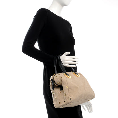 Fendi Linen Grommet Small Chameleon Tote Natural 3 of 8