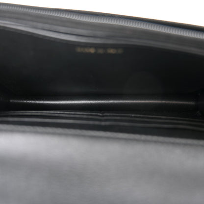 Chanel Shiny Calfskin Quilted Metal Top Handle Wallet On Chain WOC Black 5 of 12