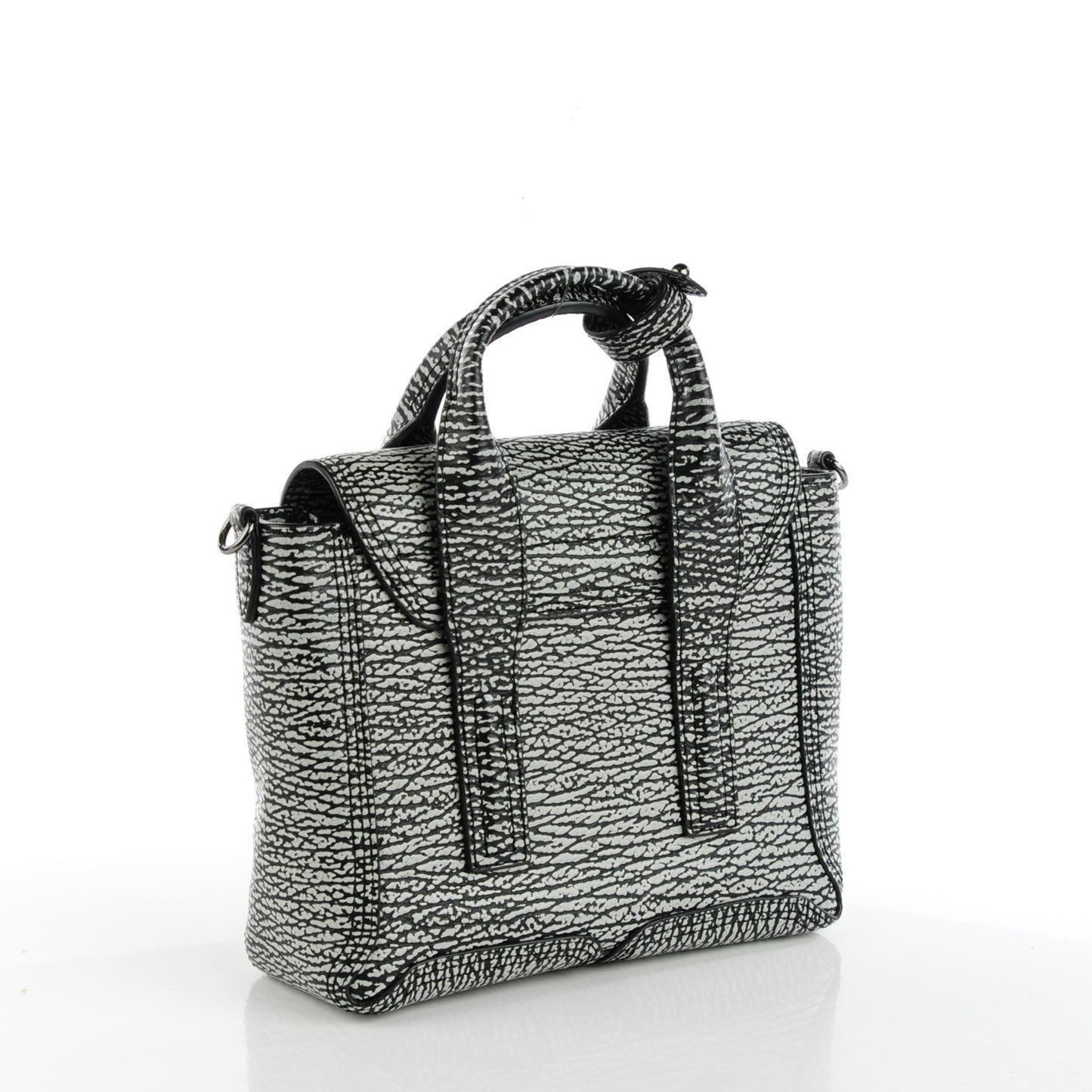 3.1 Textured Calfskin Mini Pashli Satchel Black White
