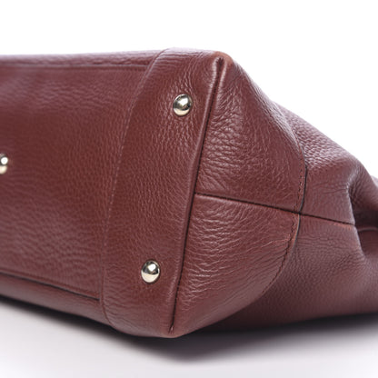 Gucci Calfskin Web Medium Dressage Tote Burgundy 10 of 11