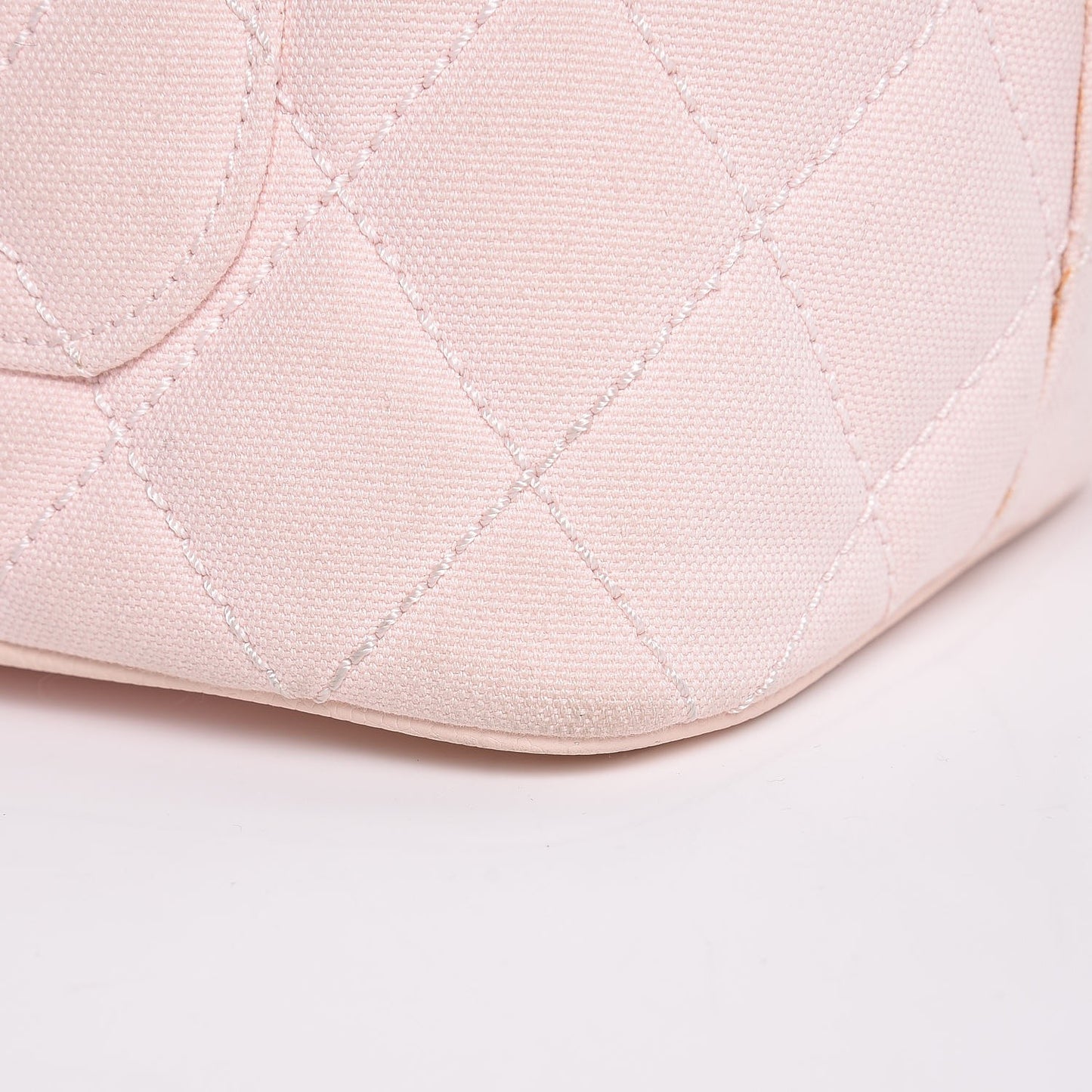 Canvas Caviar Tassel Tote Light Pink