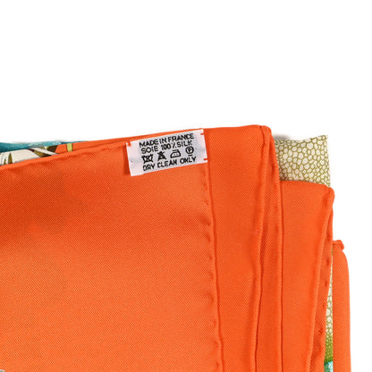 Hermes Silk Au Coeur de la Vie Scarf 90 Orange 4 of 4
