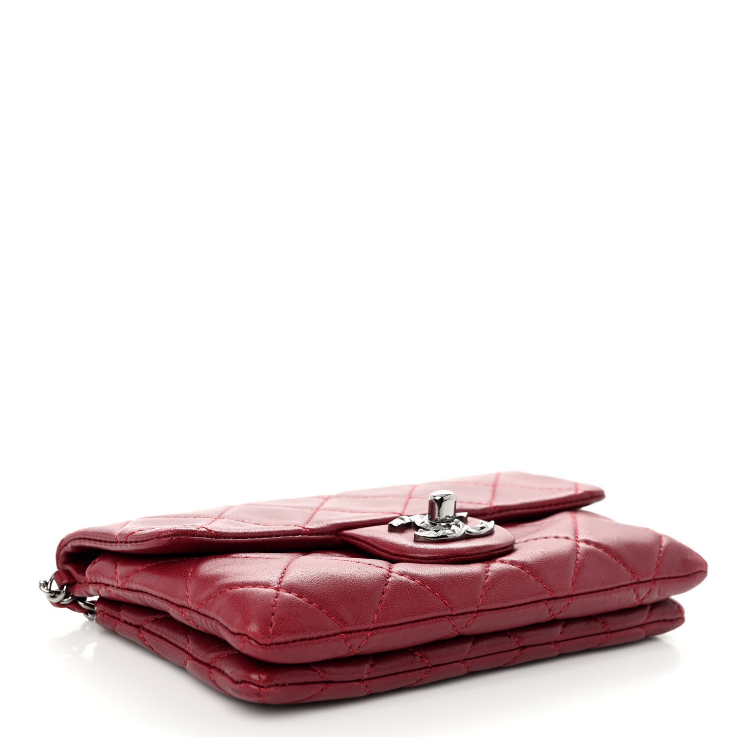 Chanel Lambskin Quilted Mini Mineral Nights Flap Crossbody Bag Dark Red 4 of 11