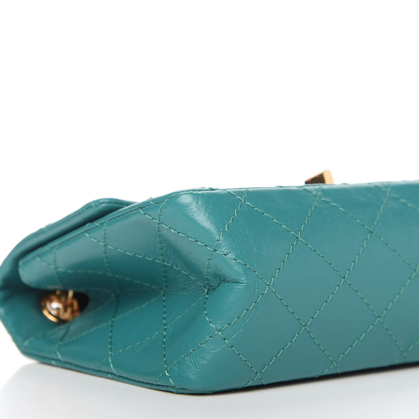 Aged Calfskin Quilted 2.55 Reissue Mini Flap Green