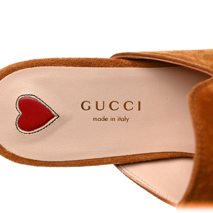 Gucci Suede Cachemire Malaga Kid Womens Princetown Slippers 36 Blondie Cognac 7 of 9