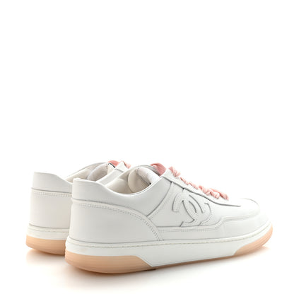 Chanel Calfskin Womens CC Sneakers 36 White Light Pink 5 of 10