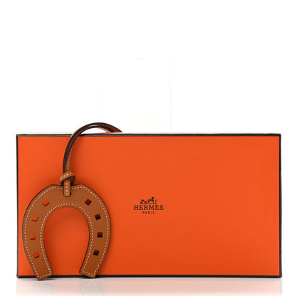Hermes Veau Butler Paddock Horseshoe Bag Charm Natural Sable 4 of 4