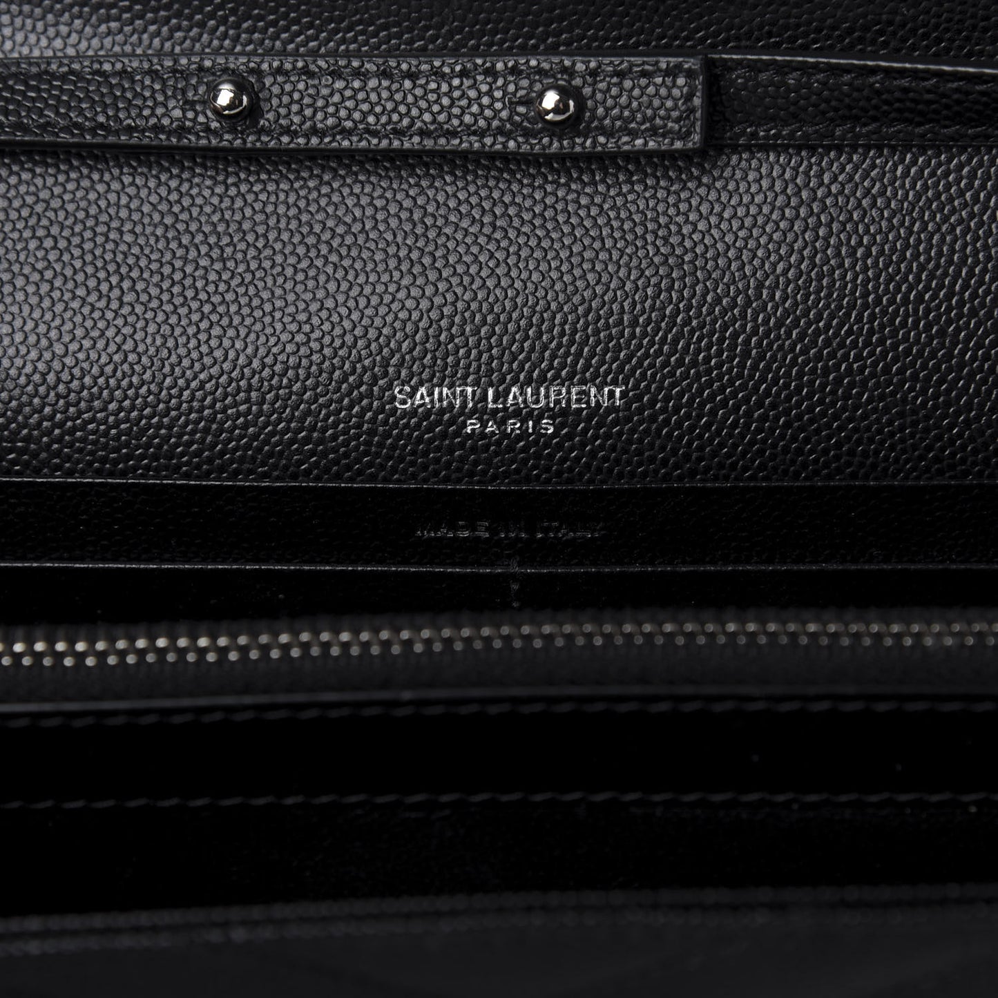 Grain De Poudre Matelasse Chevron Monogram Chain Wallet Black