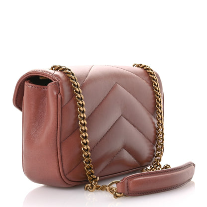 Saint Laurent Lambskin Chevron Quilted Mini Loulou Bag Hortensia 4 of 12