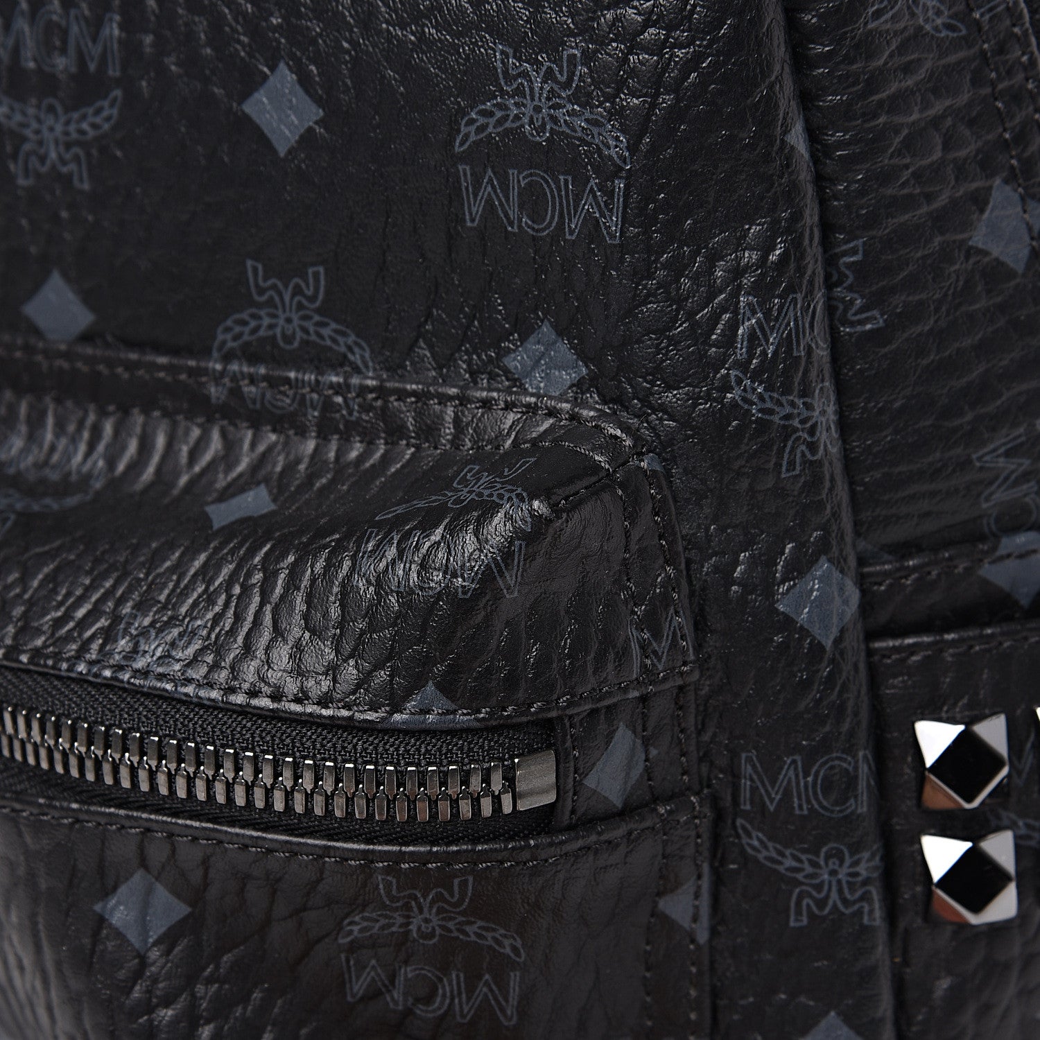 MCM Visetos Small Side Stud Stark Backpack Black 10 of 10