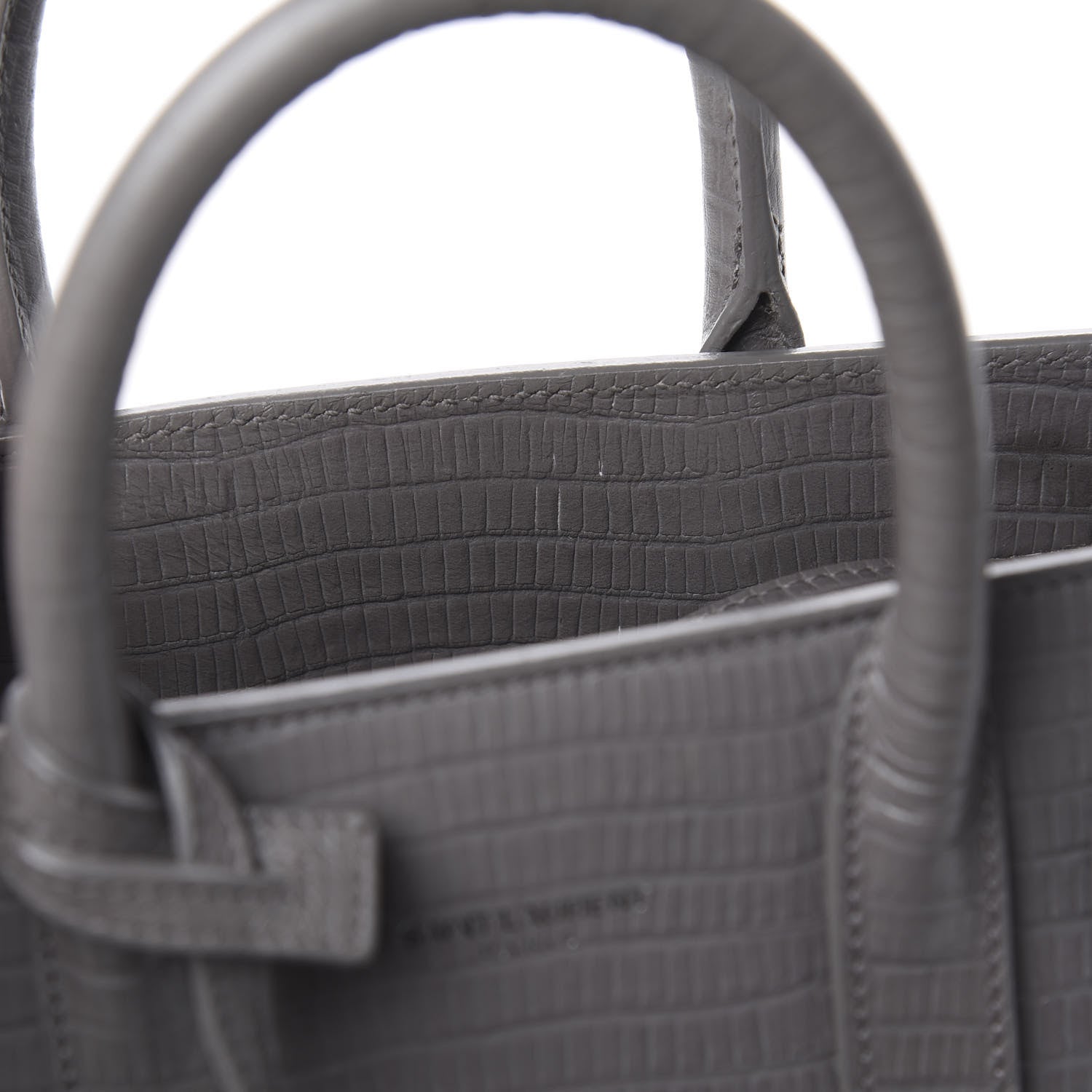 Saint Laurent Calfskin Lizard Embossed Nano Sac De Jour Fog 12 of 15