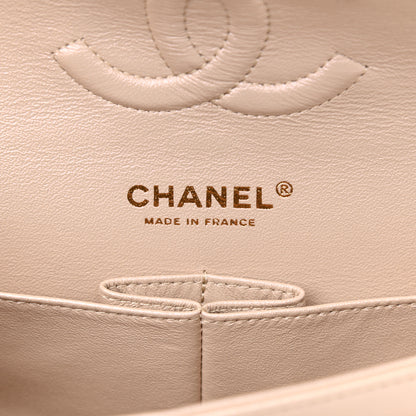 Chanel Iridescent Lambskin Quilted Medium Double Flap Beige 6 of 11