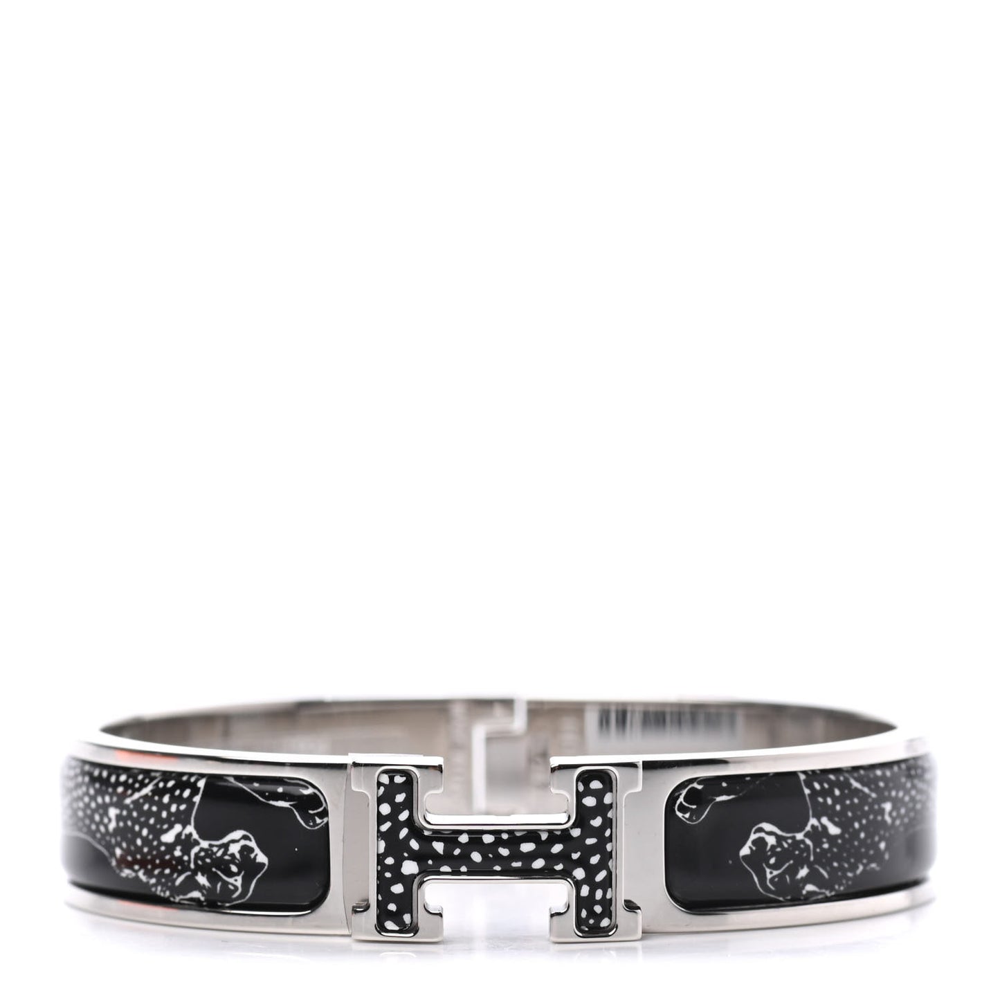 Enamel Narrow Print Guepards Clic Clac H Bracelet PM Positif Negatif