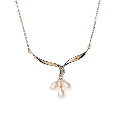 Mikimoto 18K Yellow Gold Diamond Akoya Pearl Drop Pendant Necklace 4 of 6
