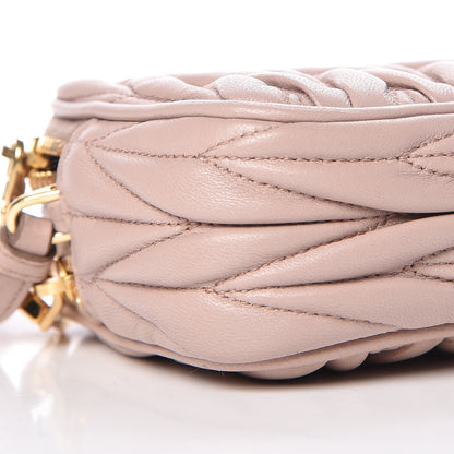 Miu Miu Nappa Matelasse Double Zip Pochette Clutch Cammeo 9 of 11