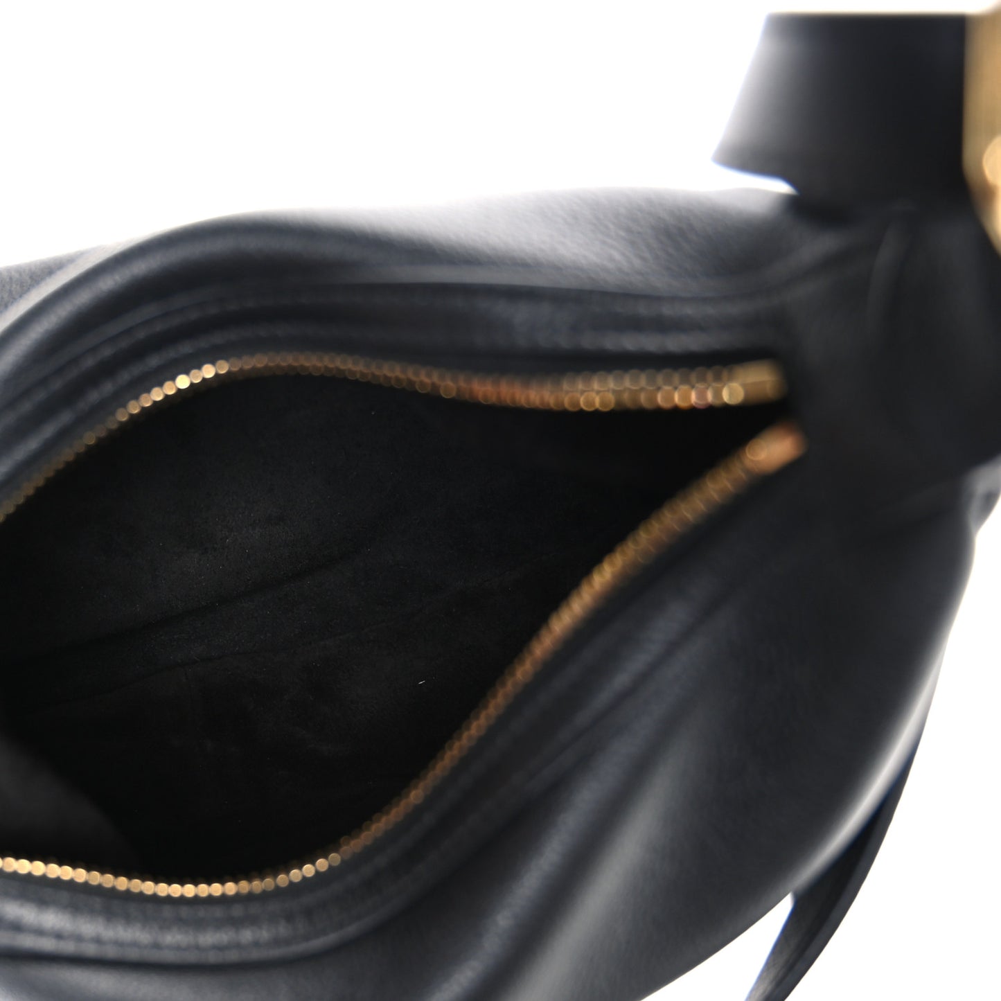 Supple Calfskin Cuir Triomphe Small Heloise Shoulder Bag Black