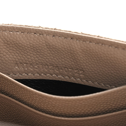 Saint Laurent Grain De Poudre Textured Mixed Matelasse Triquilt Small Monogram Envelope Wallet Dark Beige 7 of 7
